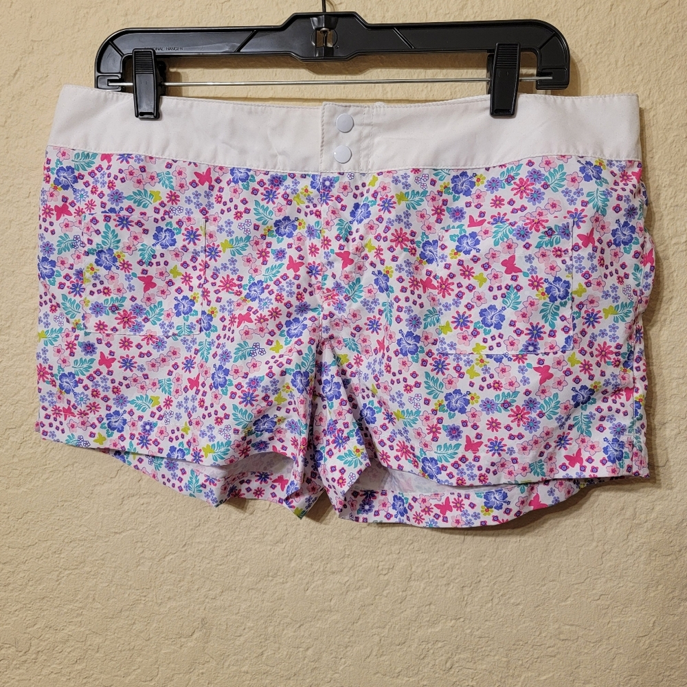 Joe Boxer Women's Floral Swim Board Shorts Sz L